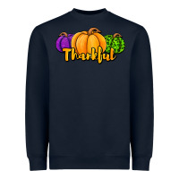 Navy halloween pumpkins thankful Heavyweight Sweatshirt - Jasminsmagicworld