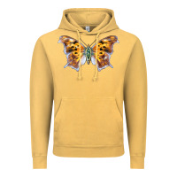 Vintage Mustard Question Mark Butterfly Vintage Hoodie - LillyAllenDesigns