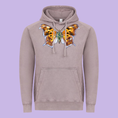 Question Mark Butterfly Vintage Hoodie Designed By Lillyallendesigns
