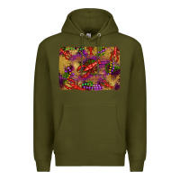 Army Green mardi gras crawfısh leopard wood and glitter background Premium Hoodie - Artiststas