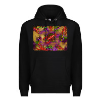 Black mardi gras crawfısh leopard wood and glitter background Premium Hoodie - Artiststas