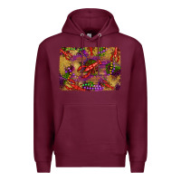 Burgundy mardi gras crawfısh leopard wood and glitter background Premium Hoodie - Artiststas