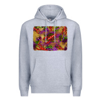 Heather Grey mardi gras crawfısh leopard wood and glitter background Premium Hoodie - Artiststas