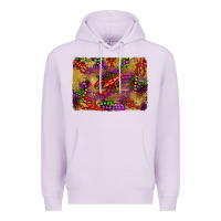 Lilac mardi gras crawfısh leopard wood and glitter background Premium Hoodie - Artiststas
