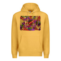 Mustard mardi gras crawfısh leopard wood and glitter background Premium Hoodie - Artiststas