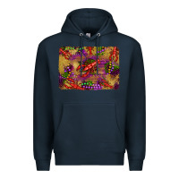 Navy mardi gras crawfısh leopard wood and glitter background Premium Hoodie - Artiststas