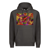 Smoke mardi gras crawfısh leopard wood and glitter background Premium Hoodie - Artiststas