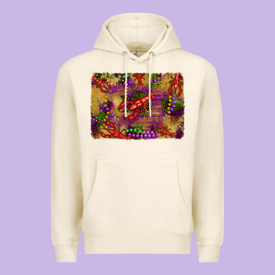 Mardi Gras Crawfısh Leopard Wood And Glitter Background Premium Hoodie Designed By Artiststas