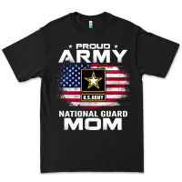 Black proud army national guard mom with american flag gift pullover hoodie Premium Tee - linhVisuals