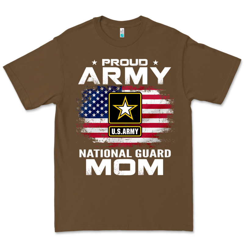 Proud Army National Guard Mom With American Flag Gift Pullover Hoodie Premium Tee by linhVisuals | Teevron