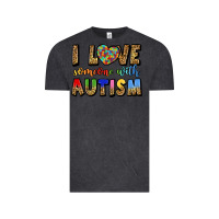 Vintage Black i love someone with autism Vintage Tee - LillyAllenDesigns