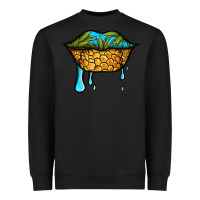 Black summer vibes pineapple lips Heavyweight Sweatshirt - Jasminsmagicworld