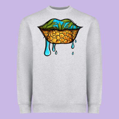 Summer Vibes Pineapple Lips Heavyweight Sweatshirt Designed By Jasminsmagicworld