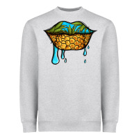 Heather Grey summer vibes pineapple lips Heavyweight Sweatshirt - Jasminsmagicworld