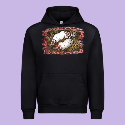Baseball Lips Urban Hoodie Designed By Jasminsmagicworld