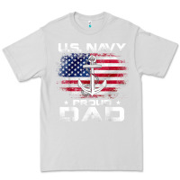 Dove Grey u.s navy proud dad with american flag gift veteran day t shirt Premium Tee - linhVisuals