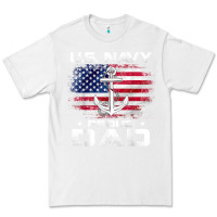 White u.s navy proud dad with american flag gift veteran day t shirt Premium Tee - linhVisuals