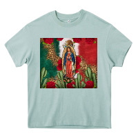 Arona Our Lady Of Guadalupe Mexican Flag Roses Cactus Heavy Core Tee - FaDigitalArtStudio