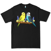 Black cute budgies Premium Tee - linhVisuals