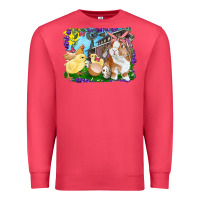 Cardinal easter farm chicks and bunny Premium Sweatshirt - RanaPortraitStore