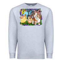 Heather Grey easter farm chicks and bunny Premium Sweatshirt - RanaPortraitStore