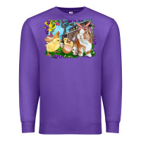 Purple easter farm chicks and bunny Premium Sweatshirt - RanaPortraitStore