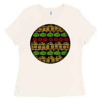 Bone african masks round earrings Ladies Tee - BundleAndBundleShop