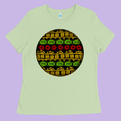 African Masks Round Earrings Ladies Tee Designed By Bundleandbundleshop