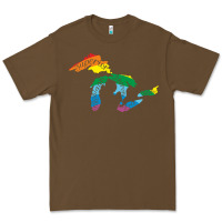Cacao all michigan great lakes rainbow colors Premium Tee - linhVisuals