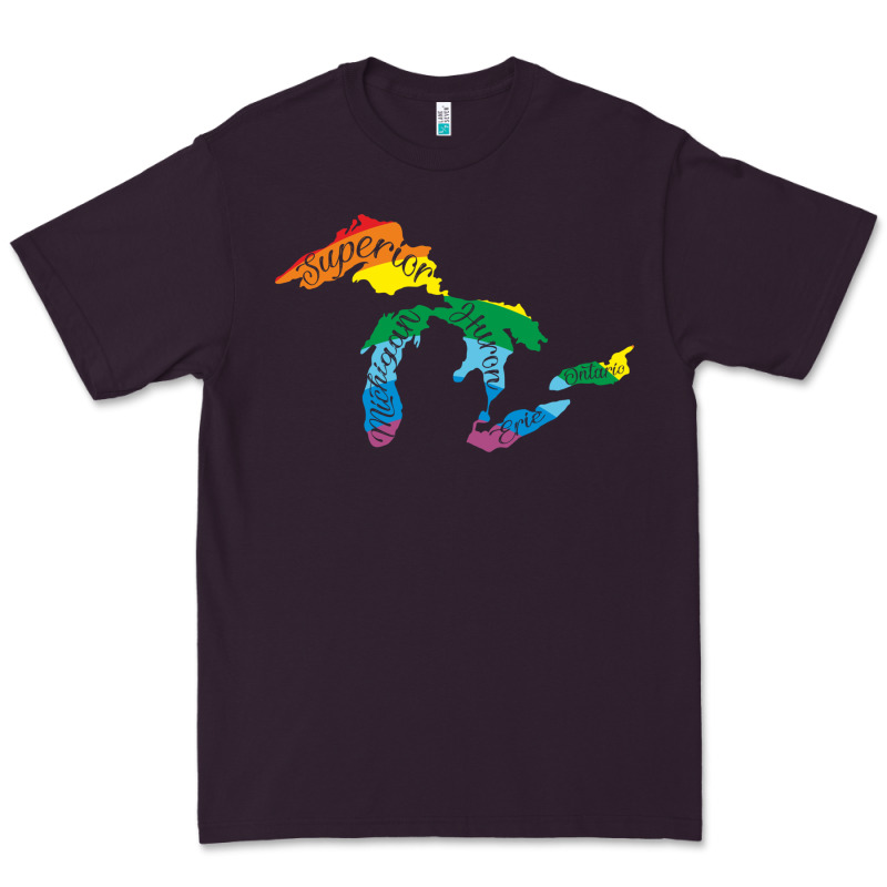 All Michigan Great Lakes Rainbow Colors Premium Tee by linhVisuals | Teevron