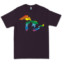 Plum all michigan great lakes rainbow colors Premium Tee - linhVisuals