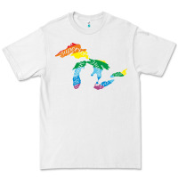 White all michigan great lakes rainbow colors Premium Tee - linhVisuals