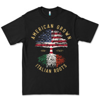 Black american grown italian roots italy flag vintage tree Premium Tee - linhVisuals