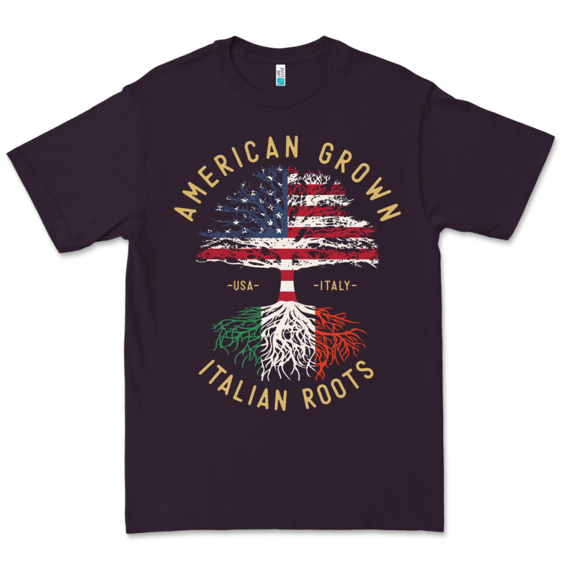 American Grown Italian Roots Italy Flag Vintage Tree Premium Tee by linhVisuals | Teevron