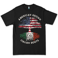 Black american grown italian roots usa italy flag tree Premium Tee - linhVisuals