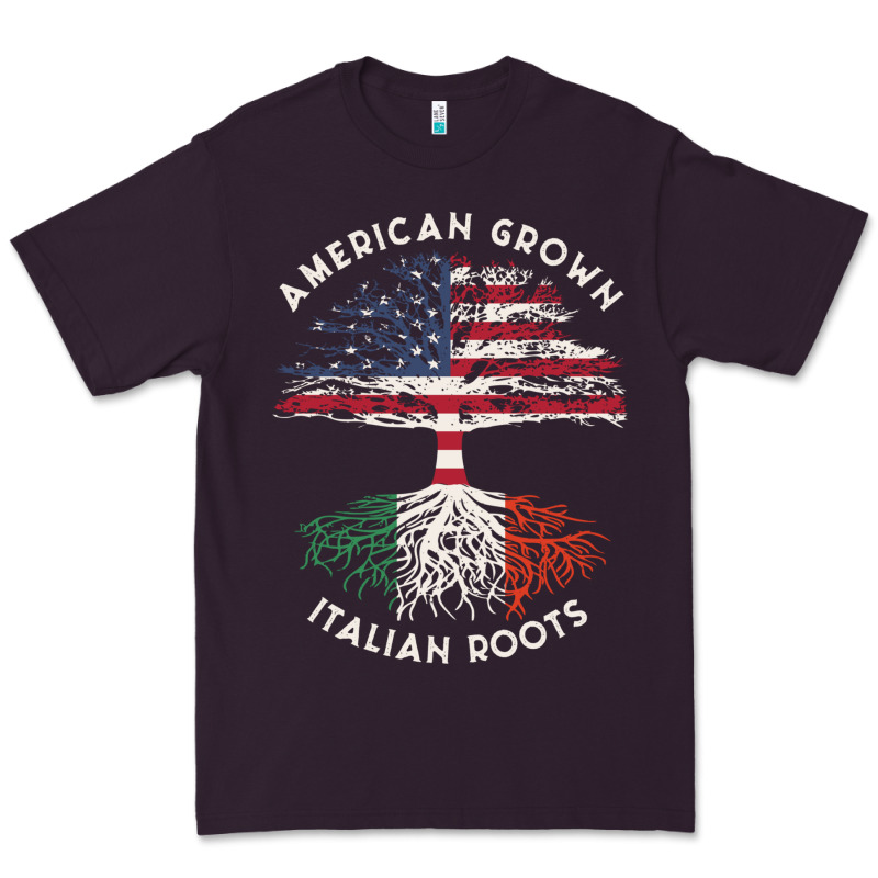 American Grown Italian Roots Usa Italy Flag Tree Premium Tee by linhVisuals | Teevron