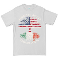 Dove Grey american grown italian roots usa italy flag tree Premium Tee - linhVisuals