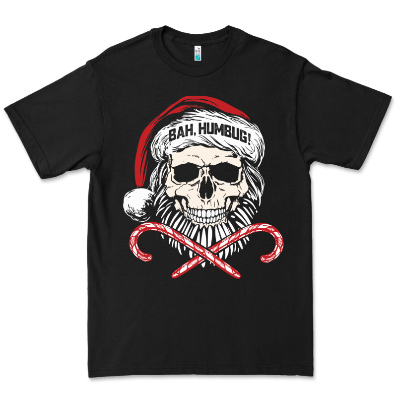 Bah Humbug Skull Santa Hat Christmas Funny Quote Premium Tee by linhVisuals | Teevron