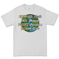 Dove Grey birthplace earth race human politics freedom religion love equality al Premium Tee - linhVisuals