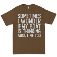Cacao boating funny if my boat is thinking about me too funny pontoon boat l Premium Tee - linhVisuals