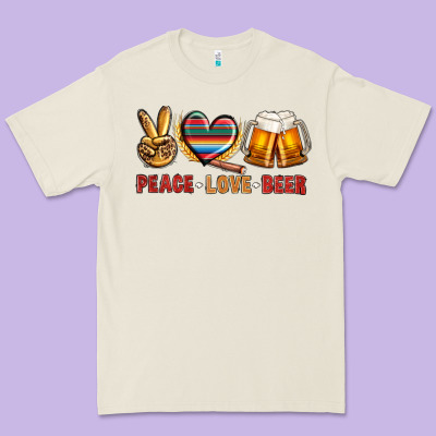 Peace Love Beer Bbs Premium Tee Designed By Bundleandbundleshop