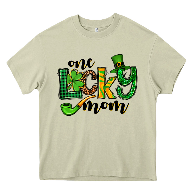 One Lucky Mom St. Patrick's Heavy Core Tee by OliviaCreatesArt | Teevron
