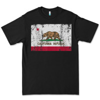 Black california flag womens mens heavy distressed vintage gift t shirt Premium Tee - linhVisuals