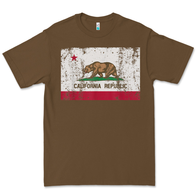 California Flag Womens Mens Heavy Distressed Vintage Gift T Shirt Premium Tee by linhVisuals | Teevron