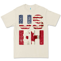 Bone canada us eh american canadian flag vintage america colors patriotic g Premium Tee - linhVisuals