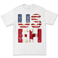 White canada us eh american canadian flag vintage america colors patriotic g Premium Tee - linhVisuals