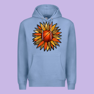 Basketball Sunflower Premium Hoodie Designed By Jasminsmagicworld