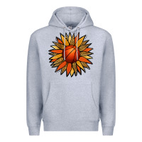 Heather Grey Basketball Sunflower Premium Hoodie - Jasminsmagicworld