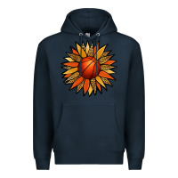 Navy Basketball Sunflower Premium Hoodie - Jasminsmagicworld