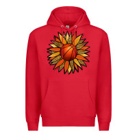 Red Basketball Sunflower Premium Hoodie - Jasminsmagicworld